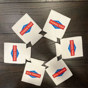 (6) Happy Dad Koozies ❤️🤍💙